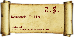 Wambach Zilia névjegykártya