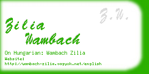 zilia wambach business card